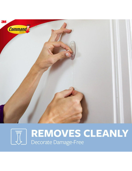 Ganchos de Pared Claros Command Ovalados - 2 Piezas, Soporta 0.45 kg Ganchos de Pared Claros Command Ovalados - 2 Piezas, Soporta 0.45 kg