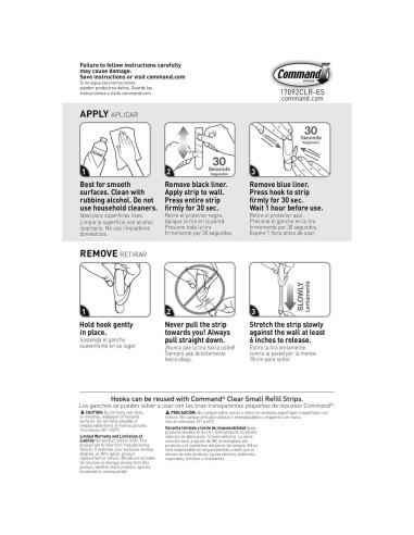 Ganchos de Pared Claros Command Ovalados - 2 Piezas, Soporta 0.45 kg