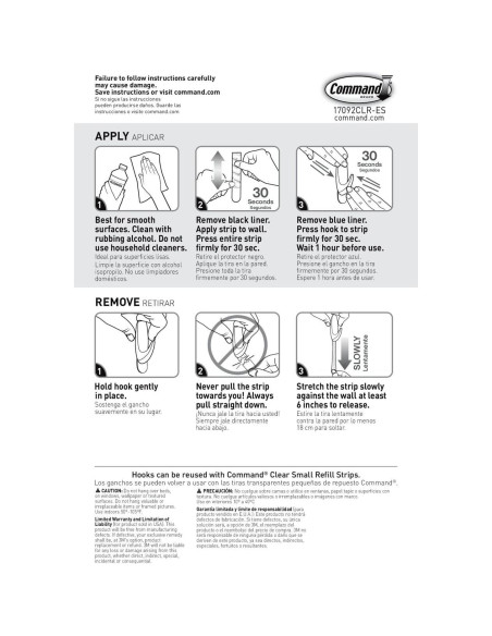 Ganchos de Pared Claros Command Ovalados - 2 Piezas, Soporta 0.45 kg Ganchos de Pared Claros Command Ovalados - 2 Piezas, Soporta 0.45 kg