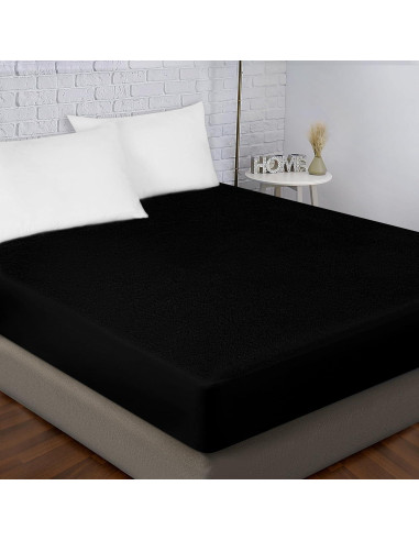 Protector de Colchón Impermeable Utopia Bedding Reina Negro