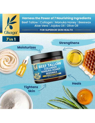 Bálsamo Hidratante Orgánico Okaga 142g - Grasa de Res con Miel