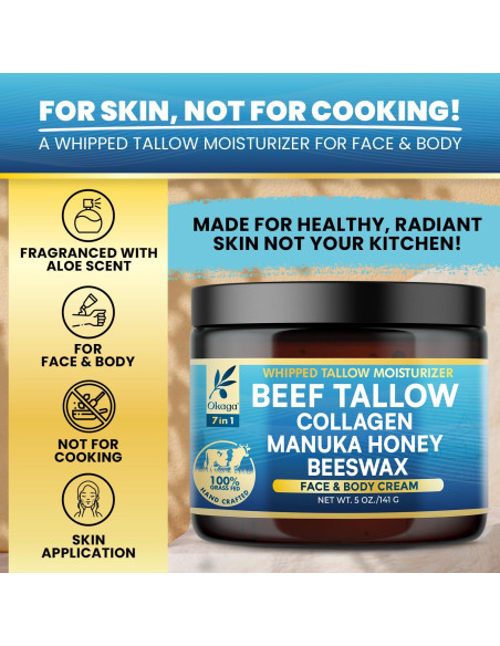 Bálsamo Hidratante Orgánico Okaga 142g - Grasa de Res con Miel