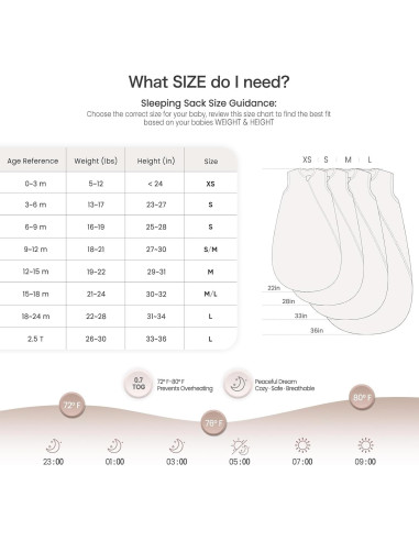 Saco de dormir Muselina Lulumoon para bebé - XS Arena Margarita