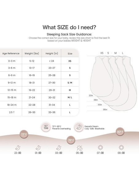 Saco de dormir Muselina Lulumoon para bebé - XS Arena Margarita