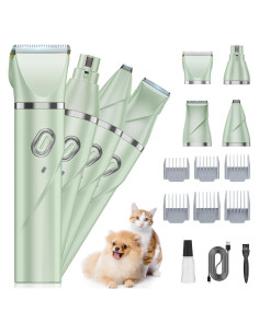 Kit de Aseo para Perros Qreeyx 4 en 1 Inalámbrico Verde
