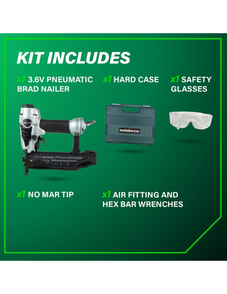 Clavadora Neumática Metabo HPT NT50AE2 18 GA Ligera 0.99 kg