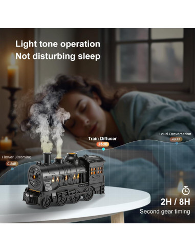 Difusor de Aromaterapia HIROGA V61 300ml Negro Ultrasónico