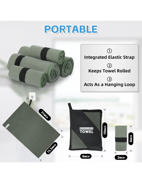 Juego de Toallas de Viaje NUOYEE Microfibra 4 Piezas S L XL Juego de Toallas de Viaje NUOYEE Microfibra 4 Piezas S L XL