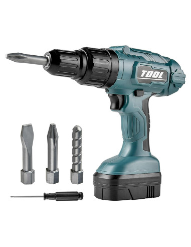 Juego de Taladro Eléctrico Toy Choi para Niños Verde - 3 Brocas