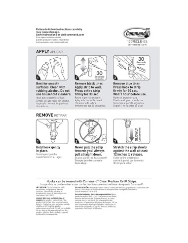 Gancho de Cristal Command Mediano 2 Piezas Soporta 0.91 kg