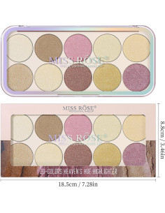 Paleta de Maquillaje Iluminador SPRINGSKY 10 Colores 132g 2
