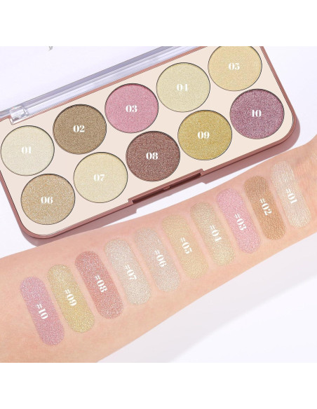 Paleta de Maquillaje Iluminador SPRINGSKY 10 Colores 132g