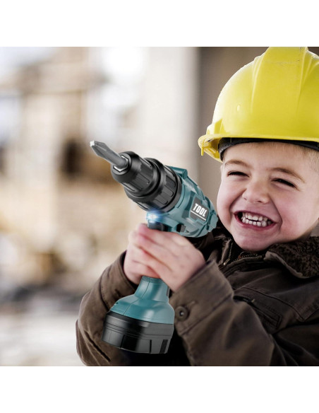 Juego de Taladro Eléctrico Toy Choi para Niños Verde - 3 Brocas
