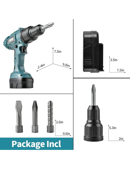 Juego de Taladro Eléctrico Toy Choi para Niños Verde - 3 Brocas