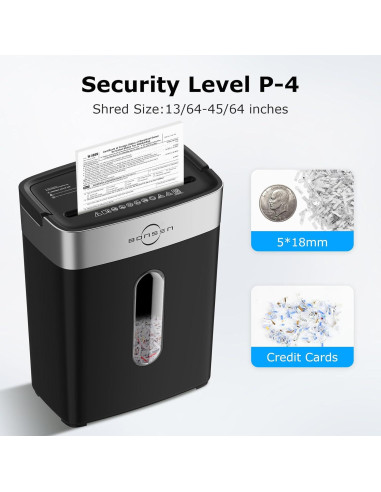 Trituradora de Papel BONSEN Corte Cruzado 10 Hojas P-4