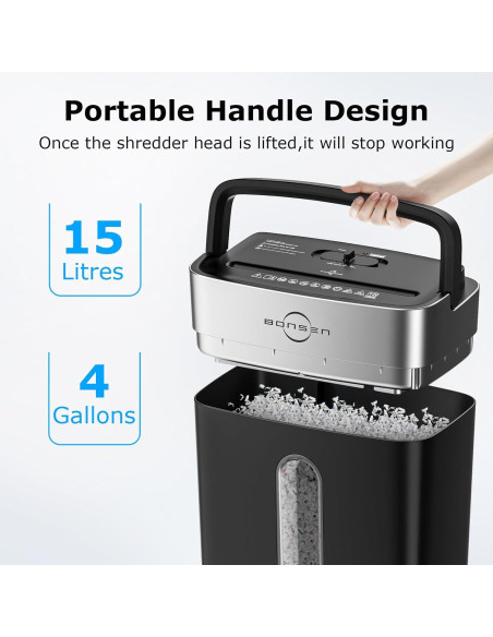 Trituradora de Papel BONSEN Corte Cruzado 10 Hojas P-4