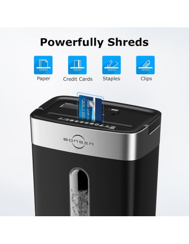 Trituradora de Papel BONSEN Corte Cruzado 10 Hojas P-4