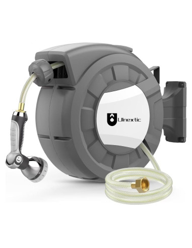 Carrete de Manguera de Jardín Ulnextic 50FT Retráctil 10 Modos