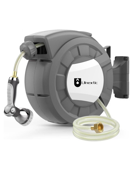 Carrete de Manguera de Jardín Ulnextic 50FT Retráctil 10 Modos Carrete de Manguera de Jardín Ulnextic 50FT Retráctil 10 Modos
