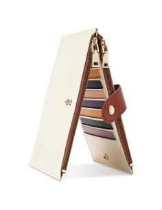 Cartera de Cuero Travelambo para Mujeres Slim con Bloqueo RFID