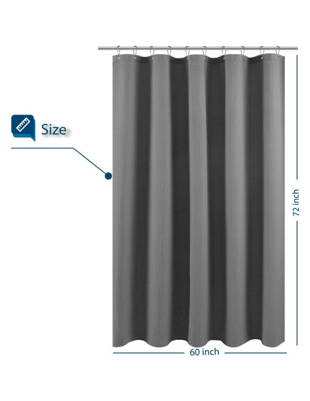 Cortina de Ducha Barossa Design 152x183 cm Gris Waffle 230 GSM