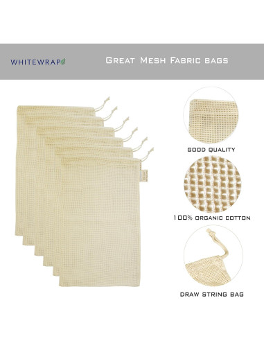 Bolsas de Producción Reutilizables WHITEWRAP 6 Pzas 25.4x45.7cm