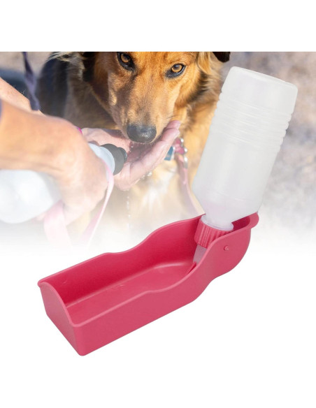 Botella de Agua para Mascotas DAUZ 300ml Rosado Portátil