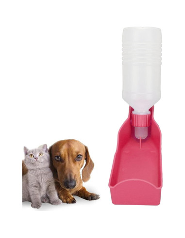 Botella de Agua para Mascotas DAUZ 300ml Rosado Portátil