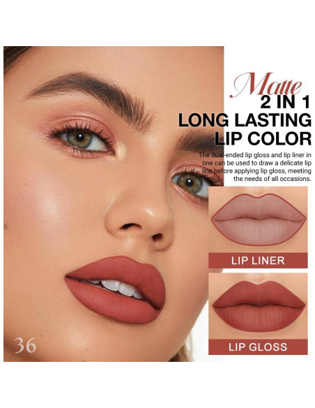 Lápiz Labial Mate evpct 4.14 ml Marrón Rojizo y Tinte de Labios