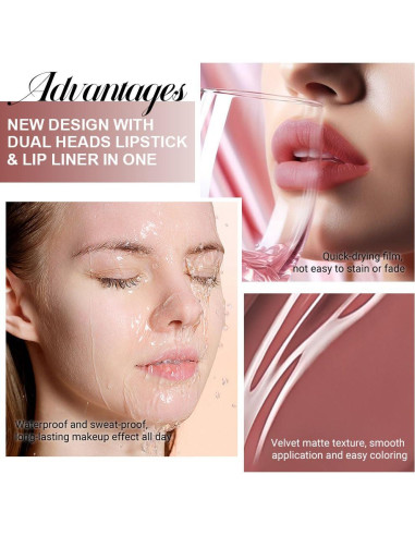 Lápiz Labial Mate evpct 4.14 ml Marrón Rojizo y Tinte de Labios