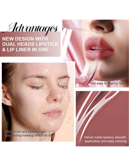 Lápiz Labial Mate evpct 4.14 ml Marrón Rojizo y Tinte de Labios