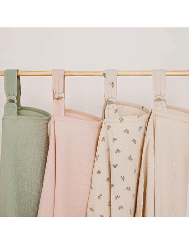 Cubierta de Lactancia Muselina 100% Algodón Verde Ajustable