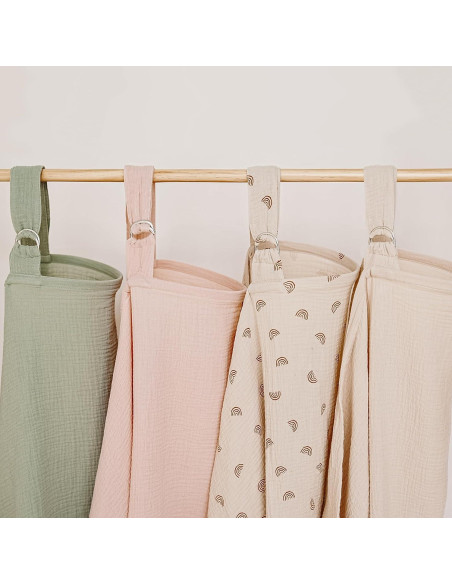 Cubierta de Lactancia Muselina 100% Algodón Verde Ajustable