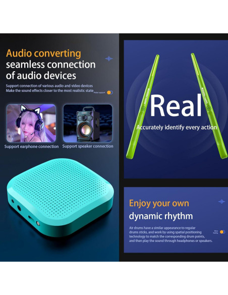 Batería Electrónica Virtual Genérico con Bluetooth y 8 Sonidos