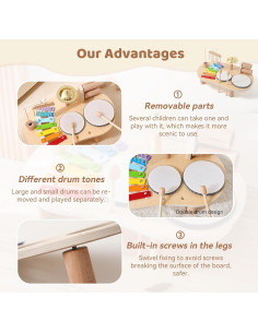 Set de Instrumentos Musicales de Madera Promise Babe para Niños 2