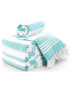 Toallas de Playa Utopia Paquete de 4 Algodón Aqua 182.9x101.6cm
