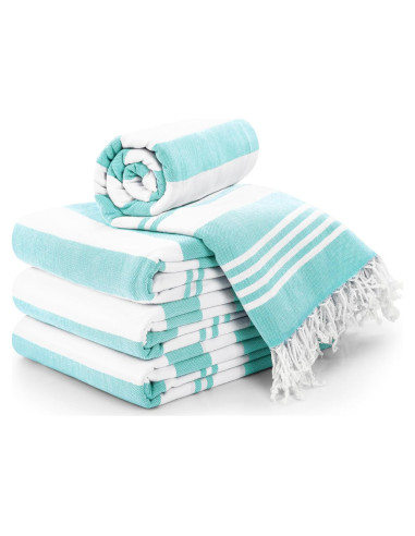 Toallas de Playa Utopia Paquete de 4 Algodón Aqua 182.9x101.6cm
