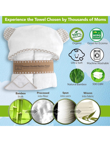 Conjunto de Toallas con Capucha Channing & Yates - Viscosa de Bambú