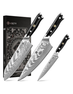 Juego de Cuchillos de Cocina ASETY 3 PCS Damasco VG10