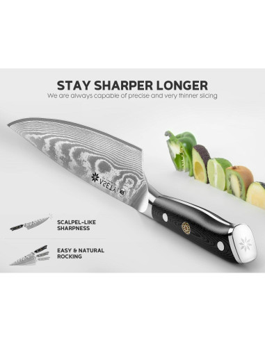 Juego de Cuchillos de Cocina ASETY 3 PCS Damasco VG10