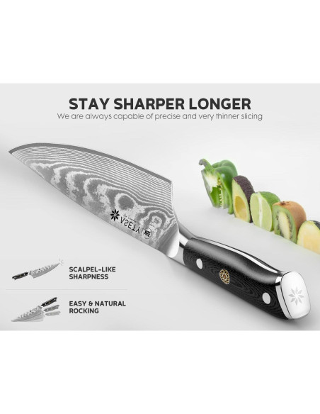 Juego de Cuchillos de Cocina ASETY 3 PCS Damasco VG10