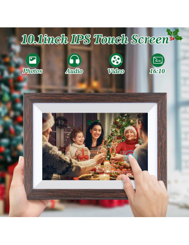Marco Digital de Fotos 10.1" Weipan IPS HD Madera Marrón