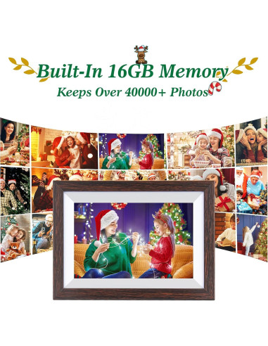 Marco Digital de Fotos 10.1" Weipan IPS HD Madera Marrón