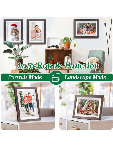 Marco Digital de Fotos 10.1" Weipan IPS HD Madera Marrón