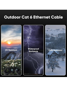 Cable Ethernet Cat 6 VOIETOLT 2.74 m Impermeable 10Gbps 2