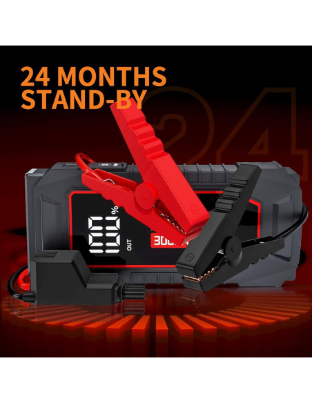 Arrancador de Batería HPBS H3000 3000A 12V Pantalla LCD