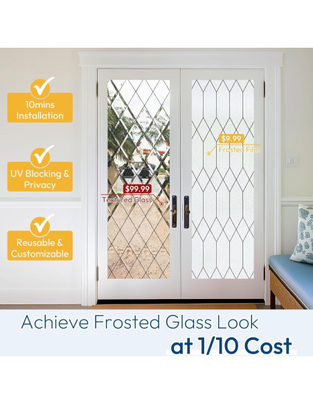 Película de Privacidad Rabbitgoo 30x200 cm Lattice Marroquí Película de Privacidad Rabbitgoo 30x200 cm Lattice Marroquí