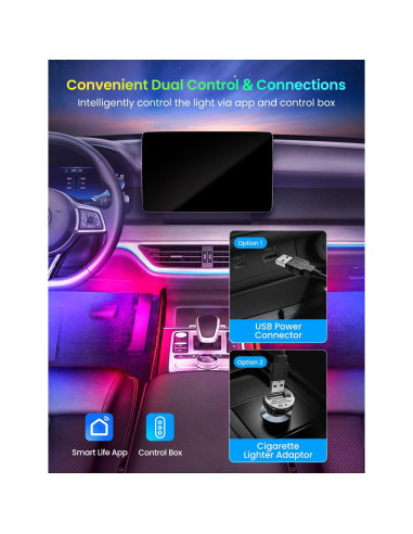 Luces LED Interior Auto Pak PAK544606 RGB+IC 72 LEDs