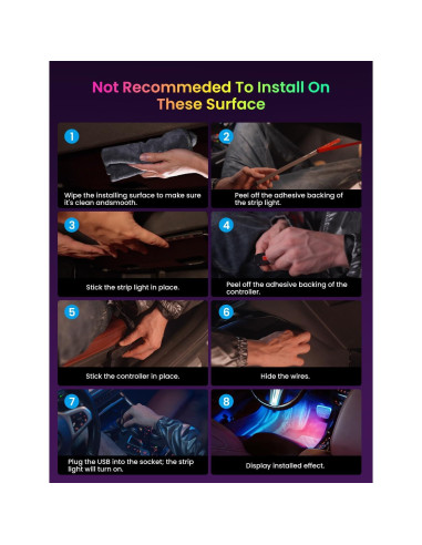 Luces LED Interior Auto Pak PAK544606 RGB+IC 72 LEDs