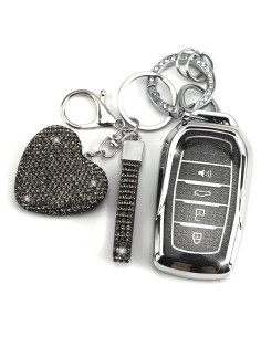 Cubierta de Llave YIKECASE para Toyota 4 Botones - Negro